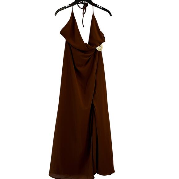 peppermayo Marjoram Maxi Dress Brown size 6 New - Picture 3 of 7